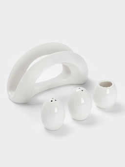 Набор для специй BellaTenero Бергамо, 4 предмета, на подставке, керамика, белый  фото 5