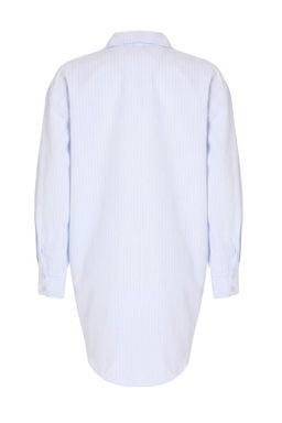 Yesil-Cok Renkli Cizgili Dokuma 100% Polyester Gomlek TBESS26GO00015 - Trendyolmilla фото 6