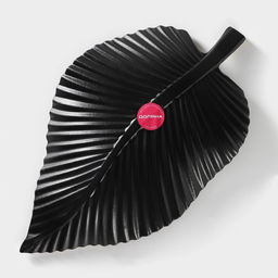 Блюдо для фруктов Доляна «Лист», 35.5×20×5.5 см, чёрное