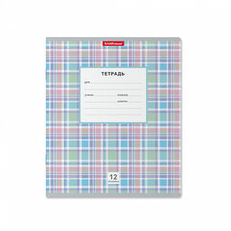Цена за 280 шт. Тетрадь школьная ученическая ErichKrause Optima Новая шотландка ассорти, 12 листов, линейка (в плёнке по 10 шт.) фото 4