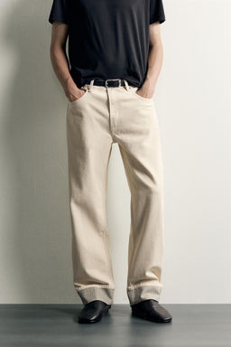 JEANS STRAIGHT FIT VUELTA CONTRASTE / Crudo - Zara фото 2