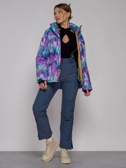 Горнолыжная куртка женская зимняя фиолетового цвета 2302-2F - Chunmai фото 8