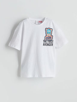 Kaptan Amerika Bask?l? Erkek ?ocuk Ti??rt