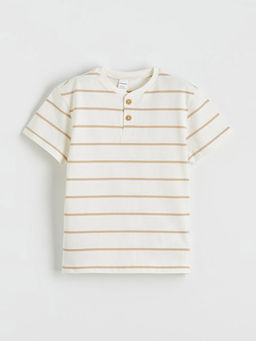 Bisiklet Yaka ?izgili Erkek ?ocuk Ti??rt