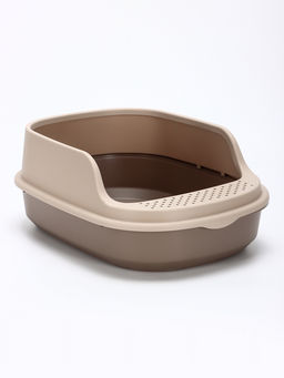 Лоток для кошек "Фур-Мур", 48×35.5 см, с высоким бортом, с совком, покрытие Soft-touch, цвет капучино