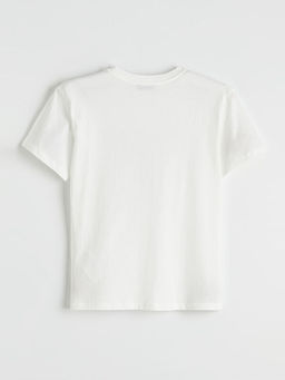 Bisiklet Yaka Bask?l? Kad?n Ti??rt