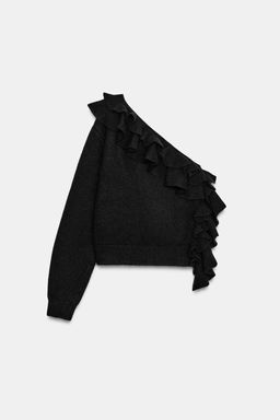ASYMMETRIC KNIT JUMPER WITH RUFFLES - Zara фото 6