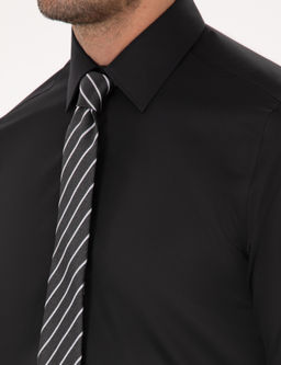 Siyah Slim Fit %100 Pamuk Non Iron Kolay _t_lenebilir Klasik G_mlek - Cacharel фото 7