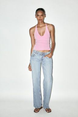 HALTER TOP WITH STRAP DETAIL