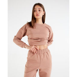 Костюм спортивный женский: свитшот, брюки, MINAKU: Casual Collection, размер 44, песочный