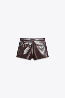 FAUX LEATHER SHORTS - Zara фото 7
