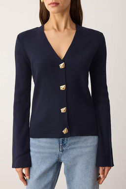 Lacivert*001 Dugme Detayl? Duz Triko H?rka TWOAW26HI00144