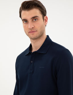 Lacivert Slim Fit K_vr_lmaz Yaka Sweatshirt