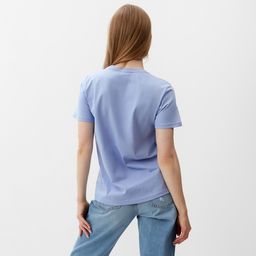 Футболка женская, голубая, размер 46