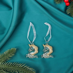 Ёлочные игрушки 2 шт. Зимнее волшебство. Единорожки, 43.5 см, прозрачный фото 2