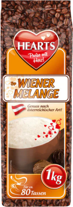 Cappuccino HEARTS. Wiener Melange 1 кг. мягкая упаковка