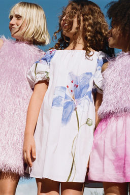 FALDA ORGANZA FLORES / Rosa