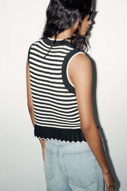 STRIPED KNIT WAISTCOAT TOP - Zara фото 3