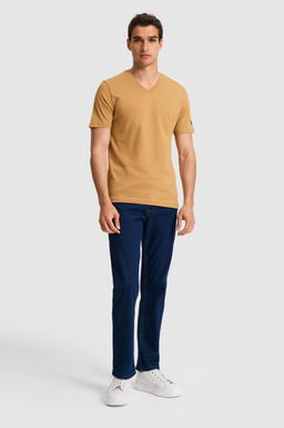 Erkek Regular Fit V Yaka Coconut Basic Ti__rt