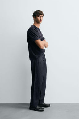 CROPPED WIDE-LEG DENIM TROUSERS - Zara фото 4