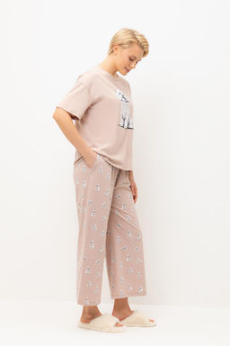 Е 20178/кофейный,забавные пудели пижама жен