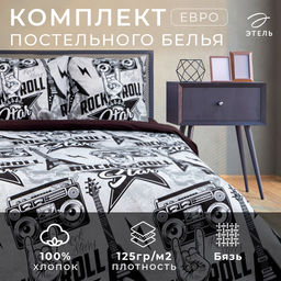 Постельное бельё Этель евро Rock star 200х217 см, 220х240 см, 70х70 см -2 шт, 100% хлопок, бязь 125 г/м2  фото 6