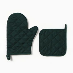 Набор кухонный «Алоэ вера» варежка-прихватка 20×27 см, прихватка 17×17 см 100% п/э