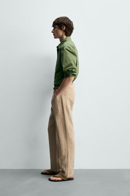 CAMISA RELAXED FIT POPEL?N / Verde manzana - Zara фото 4
