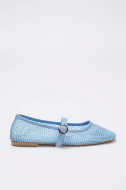 Trendyol Shoes Beyaz Fileli Yuvarlak Burun Mary Jane Kad?n Babet TAKSS24BE00000 - Trendyolmilla фото 20