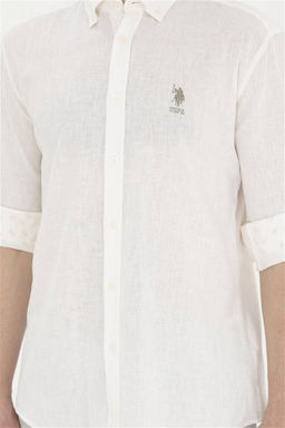 Мужская рубашка цвета хаки с длинным рукавом - U.s. polo assn фото 6