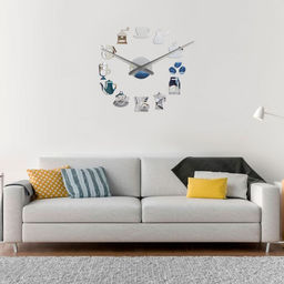 Часы настенные интерьерные «Время кофе», для кухни, 3D, наклейка, d=120 см