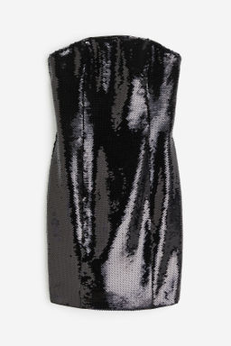 Vestido bandeau con lentejuelas