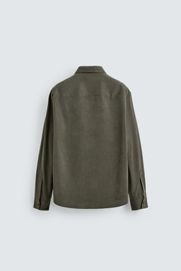 CAMISA FLUIDA RELAXED FIT BOLSILLOS / Khaki oscuro - Zara фото 7