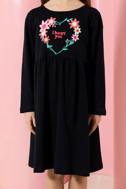 Pembe K?z Cocuk Midi Kurdele Desenli Pamuklu Orme Elbise TKDAW25EL00008 - Trendyolmilla фото 15