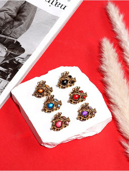 Цена за 12 шт. Крабик для волос «Индия», тюльпан, 2.5 см, золото МИКС