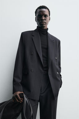 DOUBLE-BREASTED PINSTRIPE SUIT BLAZER - Zara фото 5