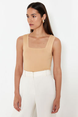 Camel-Ekru Basic Ikili Paket Top Ince Bluz TWOSS24BZ00623