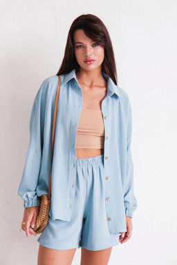 9650 Костюм в пижамном стиле голубой - Martichelli фото 11