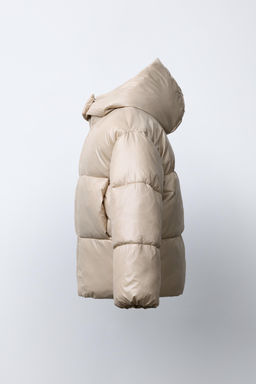 SHINY PUFFER JACKET WITH FAUX FUR LINING - Zara фото 3