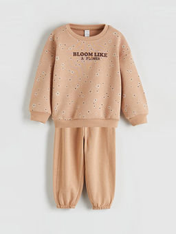 Bisiklet Yaka K?z ?ocuk Sweatshirt ve Pantolon