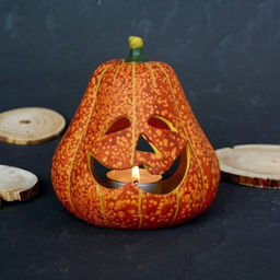 Подсвечник Тыква 11,5х9,5х12 см / 1114A /уп 4/48/ - Галеонтрейд фото 5