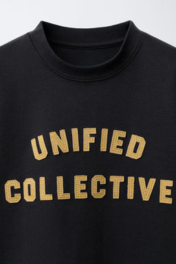 DOUBLE SLEEVE VARSITY INTERLOCK SWEATSHIRT - Zara фото 3