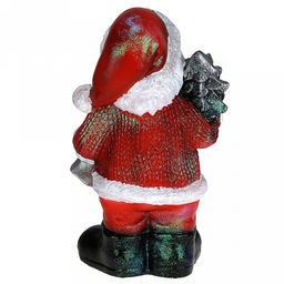 Скульптура-фигура для сада из полистоуна "Санта с елкой и колокольчиком" 21х16х36см (Россия)