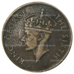 Монета 1 цент 1951 года Британский Гондурас