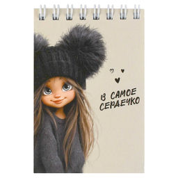 Цена за 2 шт. Блокнот, А7, 40 л, арт. 73419 ДЕВЧОНКА В ШАПКЕ / Блок - белый офсет 65 г/м?, клетка, гребень по коро Цена за 2 шт. Блокнот, А7, 40 л, арт. 73419 ДЕВЧОНКА В ШАПКЕ / Блок - белый офсет 65 г/м?, клетка, гребень по коро