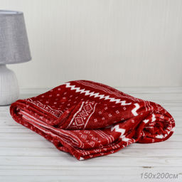 Плед флисовый 150х200 см Красный с белыми снежинками / GP611-4 /уп 100/ 696142 - ГалеонТрейд фото 8