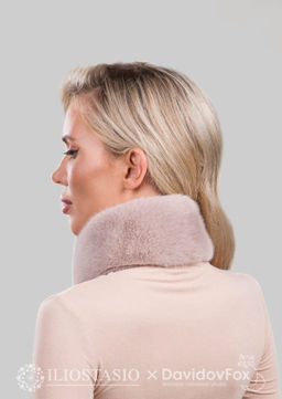 Шарф-воротник экомех бежевый
