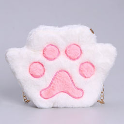 Сумка детская меховая «Лапка», розовый, 23х18х2 см