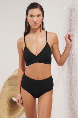 Siyah Yuksek Bel Hipster Basic Bikini Alt? TBESS25BA00035