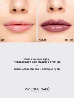 Vivienne Sabo Губная помада Nude Createur тон 19 серо-сливовый  фото 8